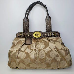 Coach Signature Pleated Garnet Handbag 13906